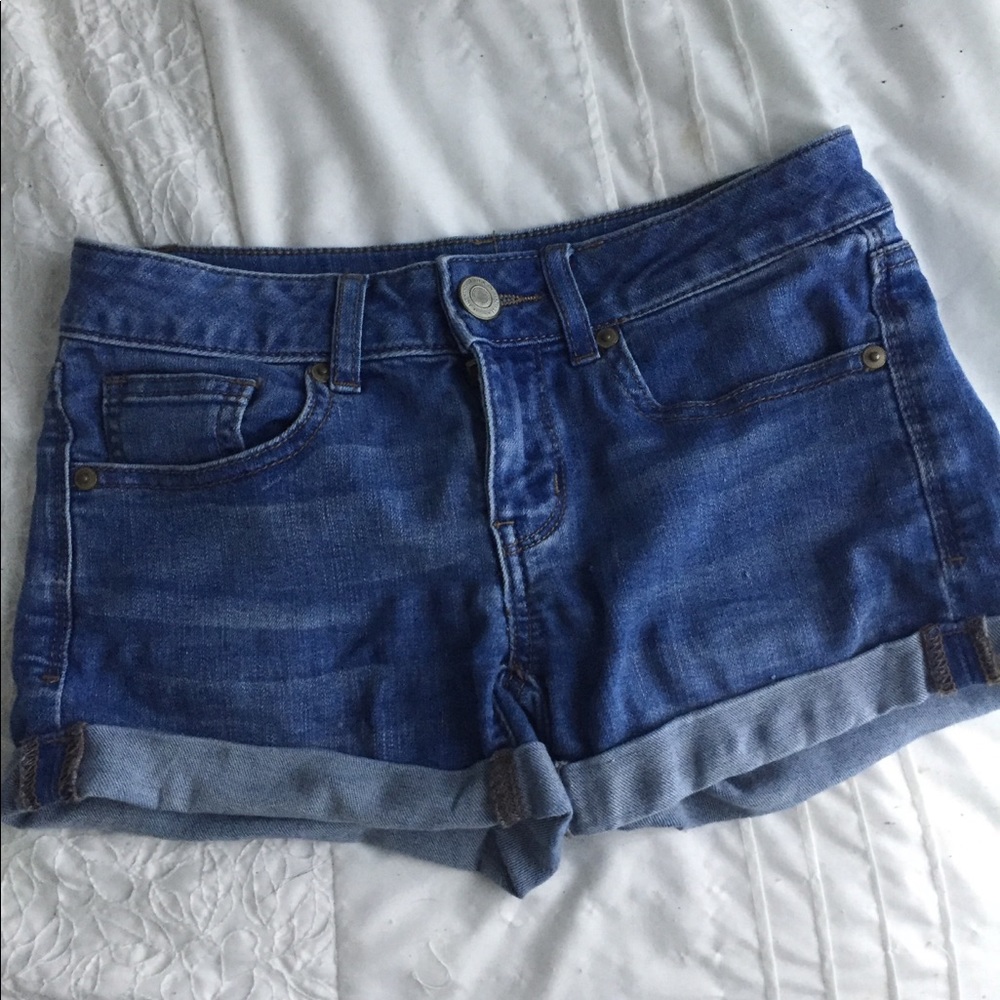 Rolled Denim Shorts
